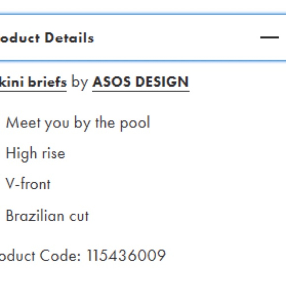 NWOT ASOS DESIGN slinky high waist bikini bottom - Picture 2 of 4